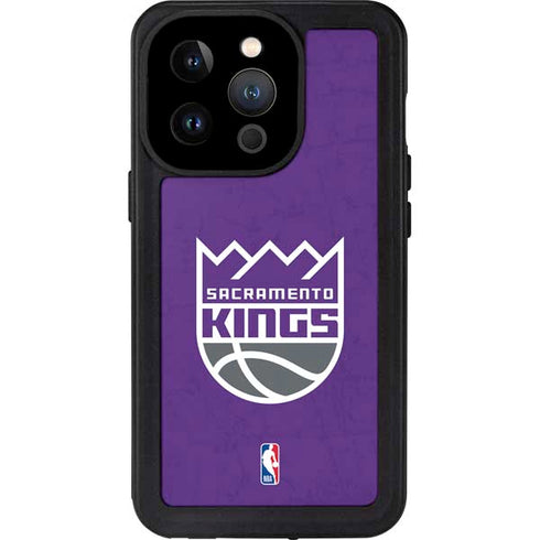 NBA Sacramento Kings Distressed iPhone 15 Pro Waterproof Case